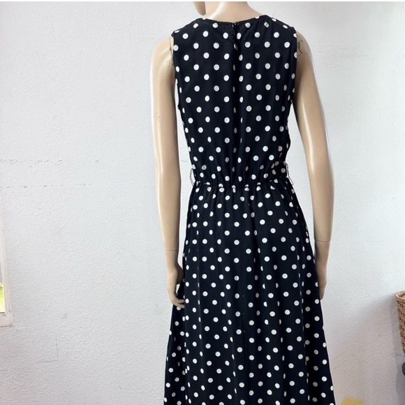 Vintage Dani/Michaels polka dots Sleeveless Crew Neck Midi Sundress - Picture 14 of 16